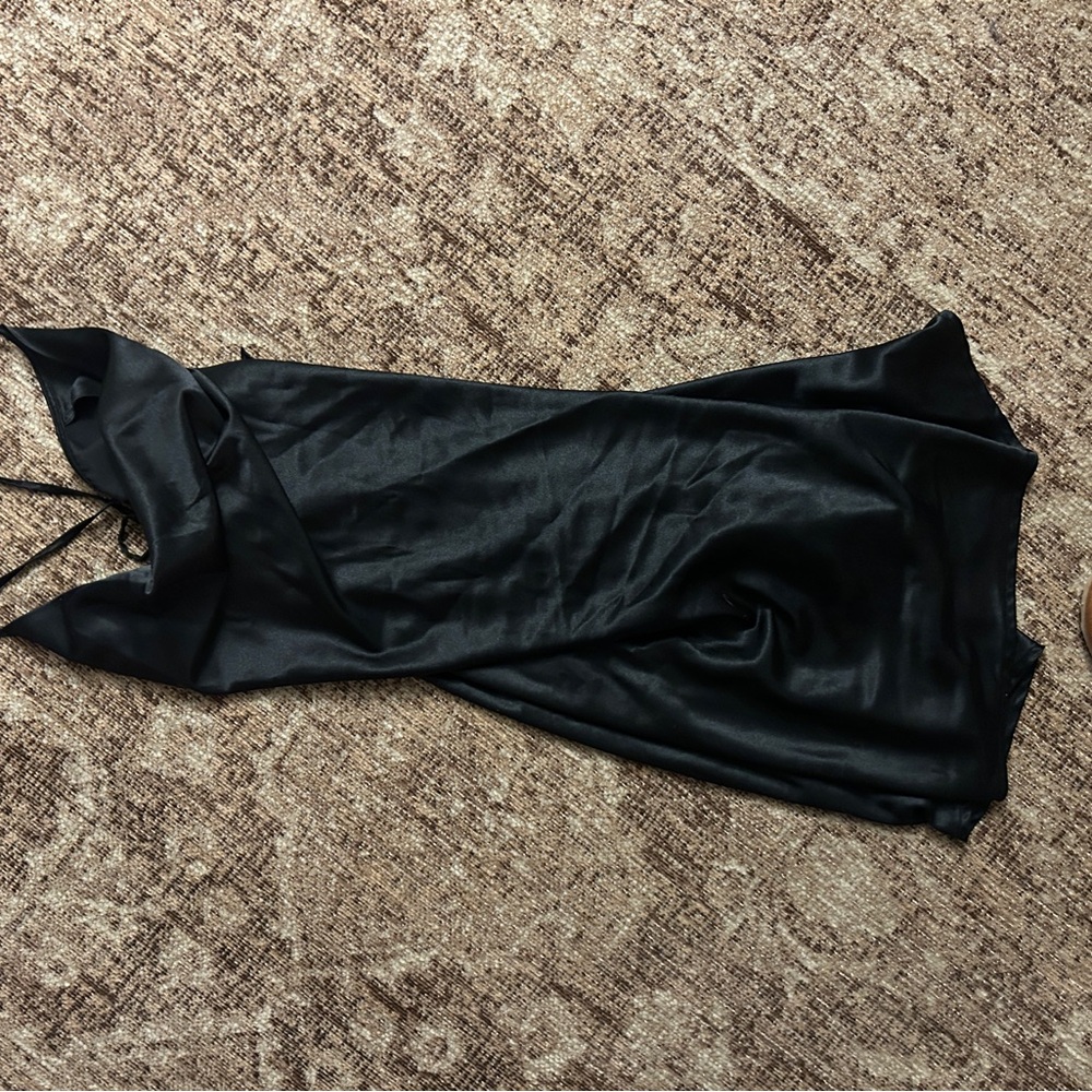 Elegant Black Satin Dress